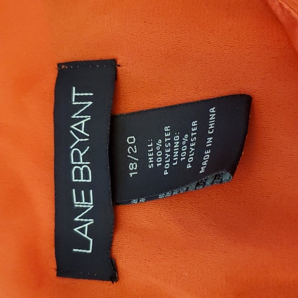 Lane Bryant Plus Size Cadium Orange Empire Waist Satin Trim Detail Top - Picture 8 of 9